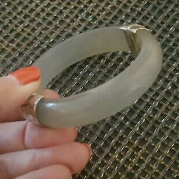 Silpada Magnetic Silver Hinged Resin Bangle Bracelet - Picture 4 of 5